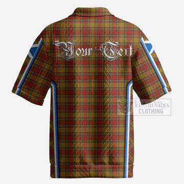 Scrymgeour Tartan Crest Men’s Polo Sweater Top Scotland Coat of Arm Flag Style