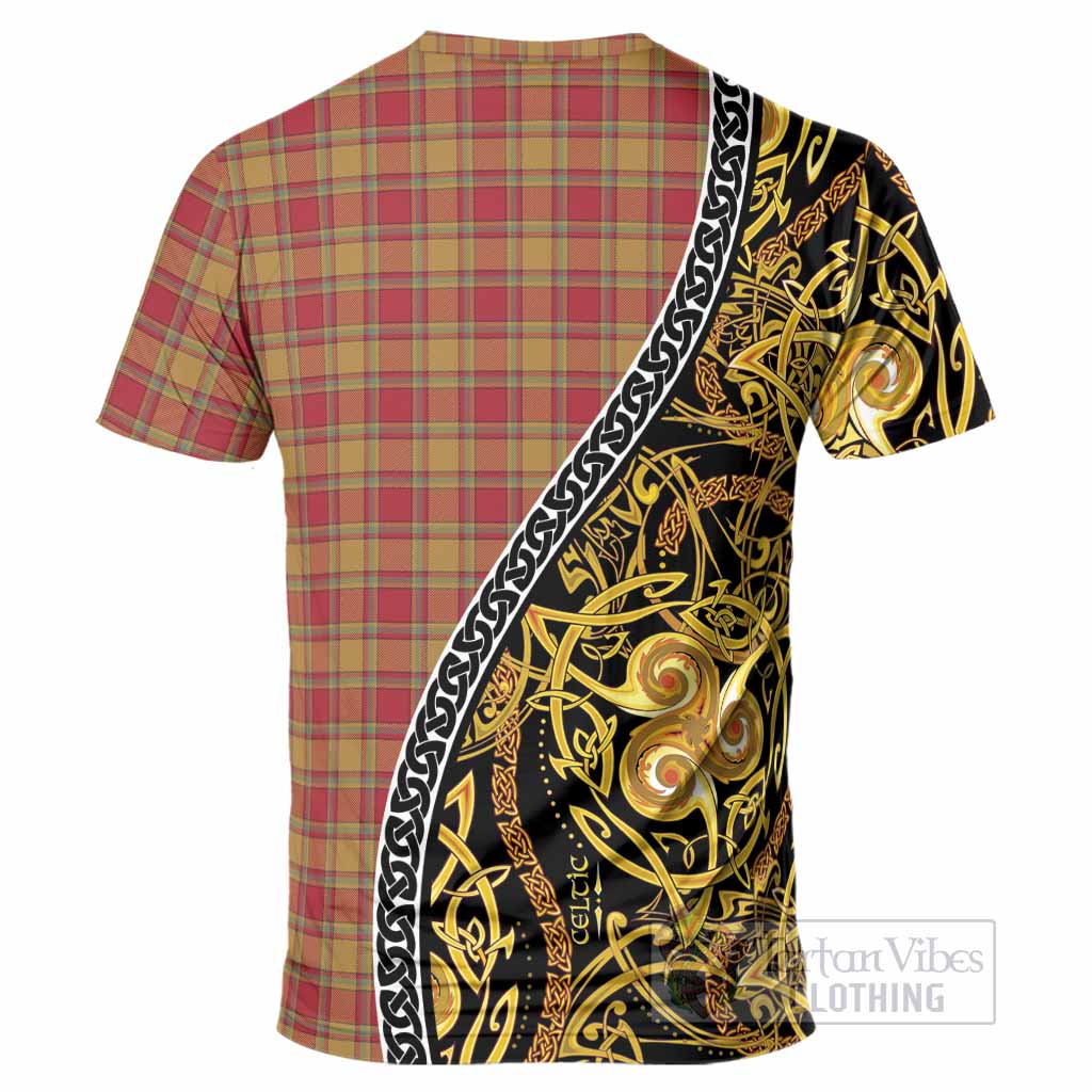 Scrymgeour Tartan Crest T-Shirt Celtic Knot and Triple Trickle Spiral Symbols