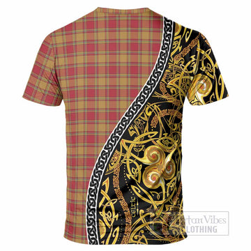 Scrymgeour Tartan Crest T-Shirt Celtic Knot and Triple Trickle Spiral Symbols