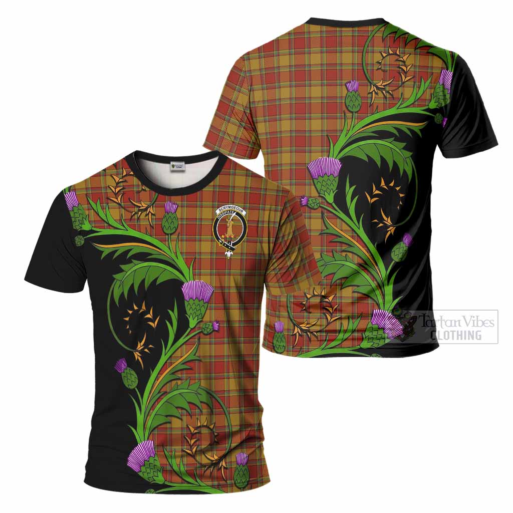 Scrymgeour Tartan Crest T-Shirt Scottish Thistle Pride Heritage Art