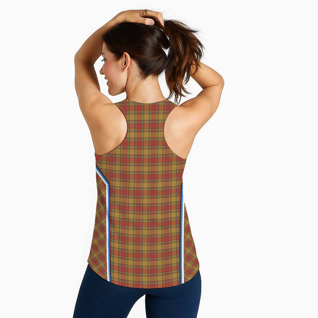 Scrymgeour Tartan Crest Women Racerback Tanks Scotland Coat of Arm Flag Style - Tartan Vibes Clothing