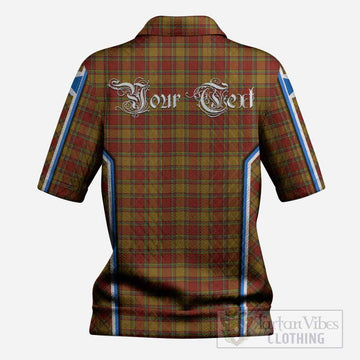 Scrymgeour Tartan Crest Women’s Polo Sweater Top Scotland Coat of Arm Flag Style