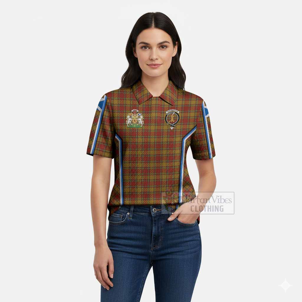 Scrymgeour Tartan Crest Women’s Polo Sweater Top Scotland Coat of Arm Flag Style