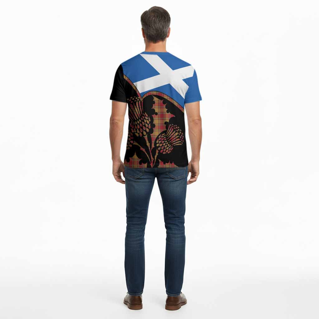 Scrymgeour Tartan Family Crest Cotton T-shirt Scotland Thistle Floral Flag Style