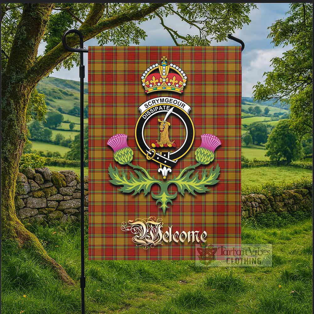 Scrymgeour Tartan Family Crest Garden Flag Royal Thistle Welcome Style - Tartan Vibes Clothing
