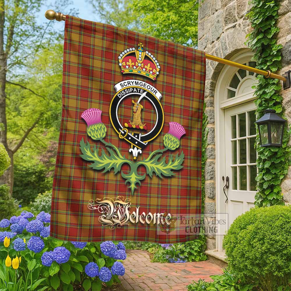Scrymgeour Tartan Family Crest Garden Flag Royal Thistle Welcome Style - Tartan Vibes Clothing