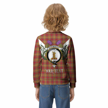 Scrymgeour Tartan Family Crest Kid Knitted Sweatshirt Scottish Burns Night Thistle Floral