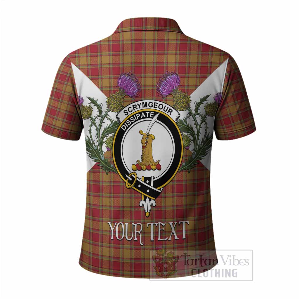 Scrymgeour Tartan Family Crest Polo Shirt Scottish Burns Night Thistle Floral