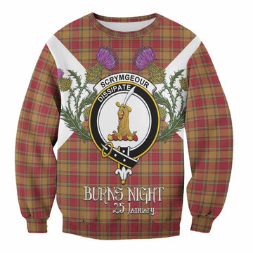 Scrymgeour Tartan Family Crest Sweatshirt Scottish Burns Night Thistle Floral
