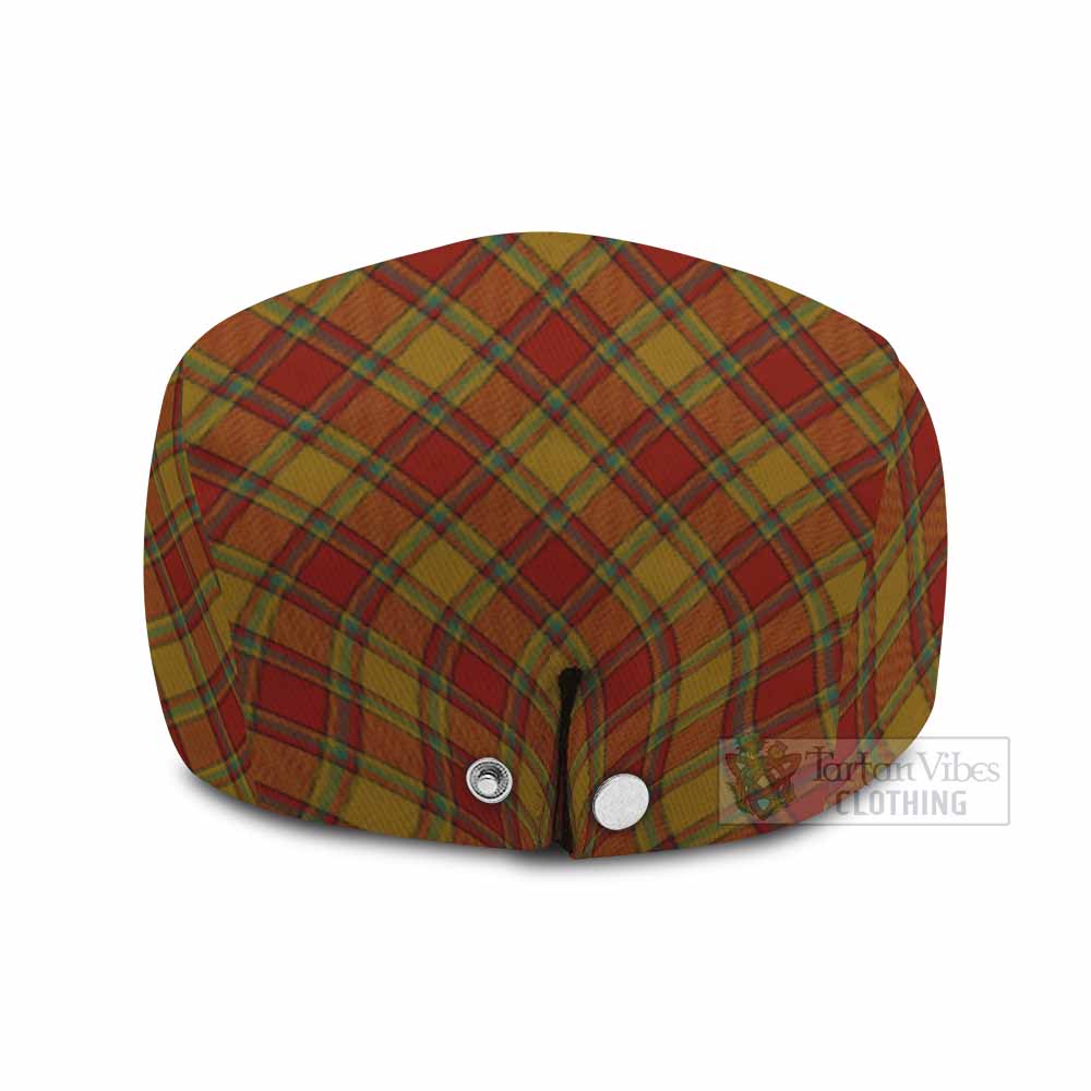 Scrymgeour Tartan Flat Cap, Jeff Cap Cross Style with Family Crest - Tartan Vibes Clothing