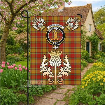 Scrymgeour Tartan Garden Flag with Golden Regal Scottish Thistle Emblem