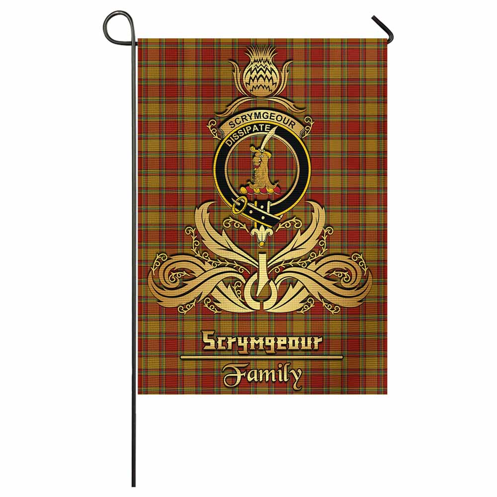 Scrymgeour Tartan Garden Flag with Highland Thistle Cherish Family Crest Style - Tartan Vibes Clothing