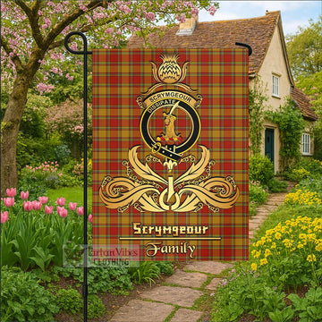 Scrymgeour Tartan Garden Flag with Highland Thistle Cherish Family Crest Style