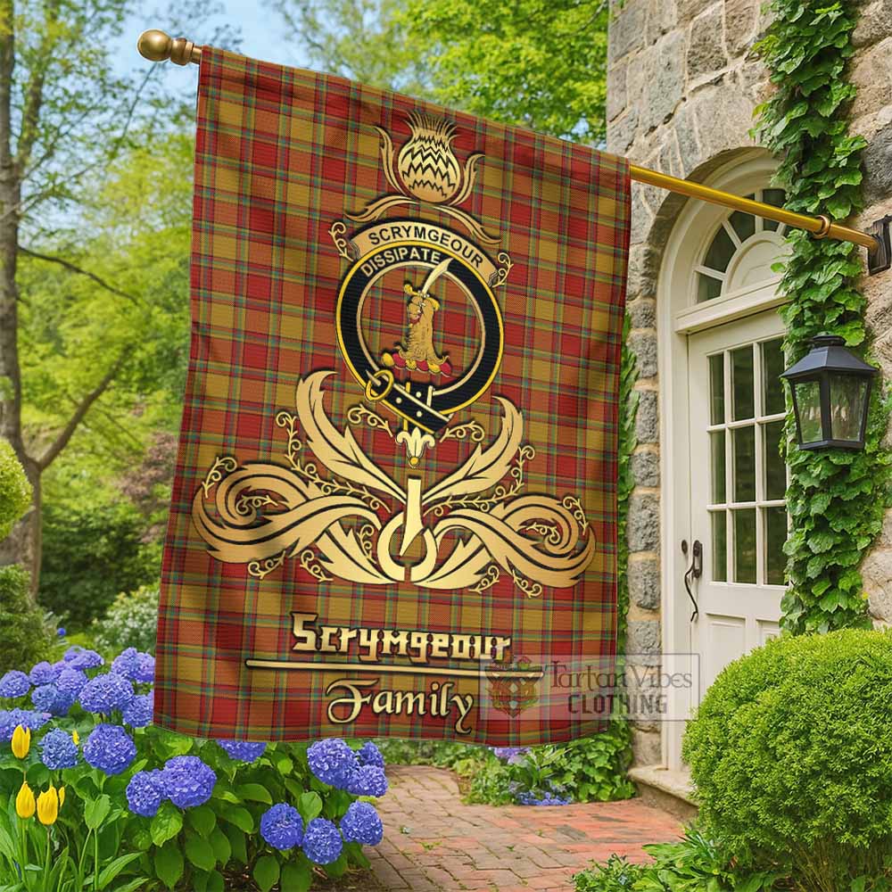 Scrymgeour Tartan Garden Flag with Highland Thistle Cherish Family Crest Style - Tartan Vibes Clothing