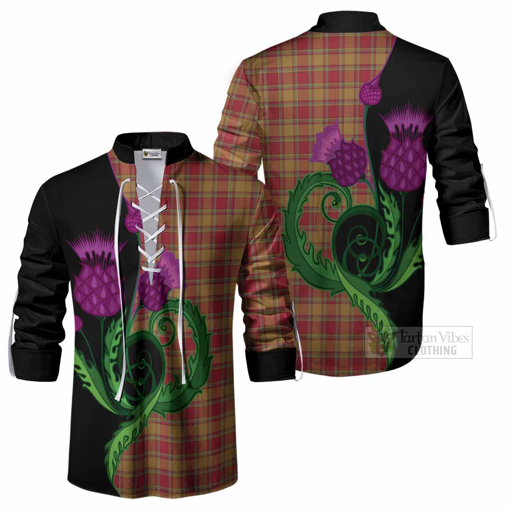 Scrymgeour Tartan Ghillie Shirt Traditional Scottish Thistle
