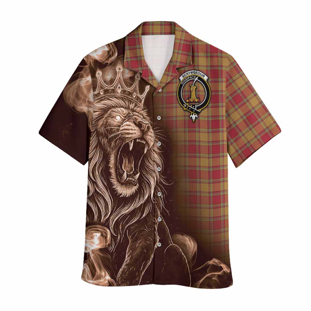 Scrymgeour Tartan Hawaiian Shirt Roaring Lion Heritage