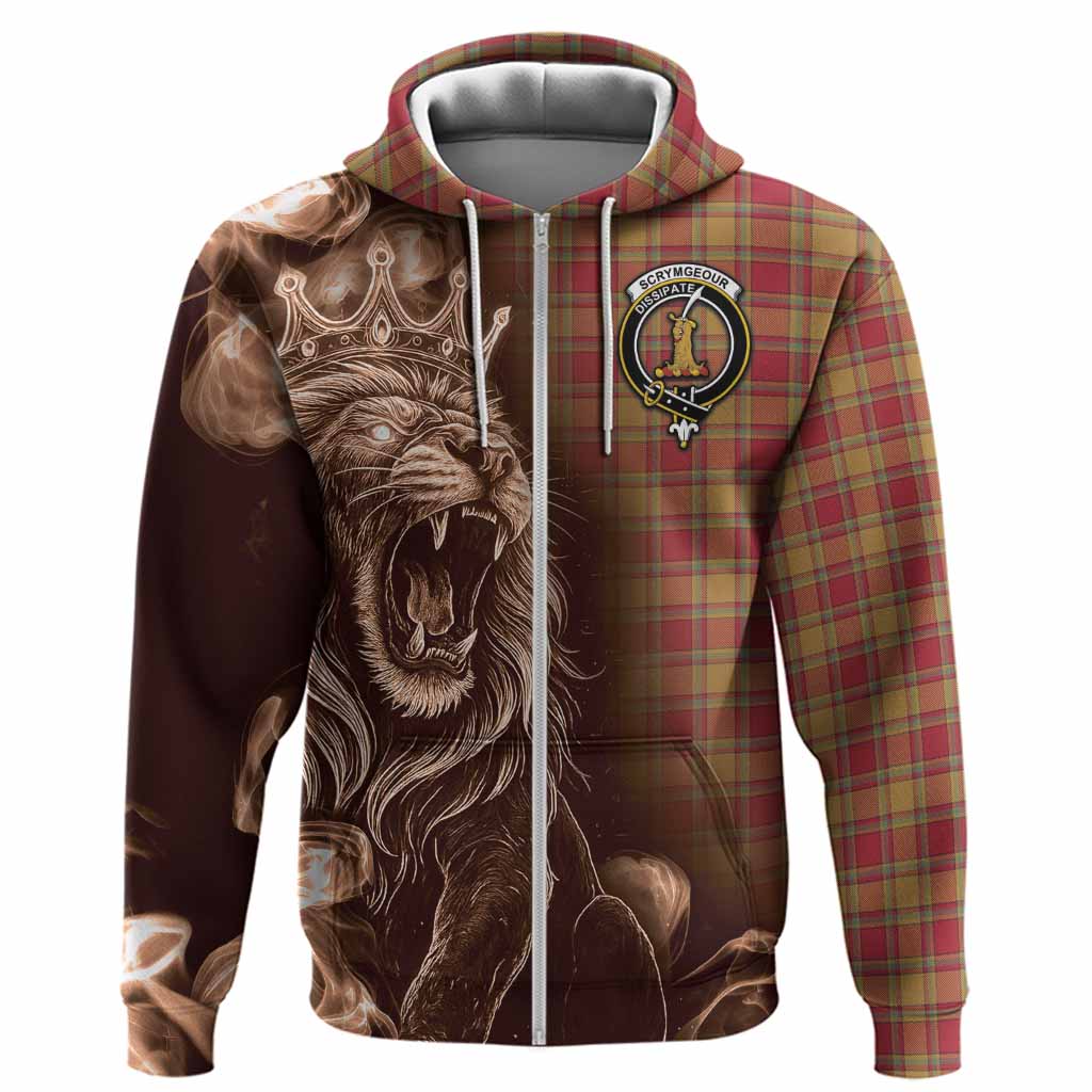 Scrymgeour Tartan Hoodie Roaring Lion Heritage