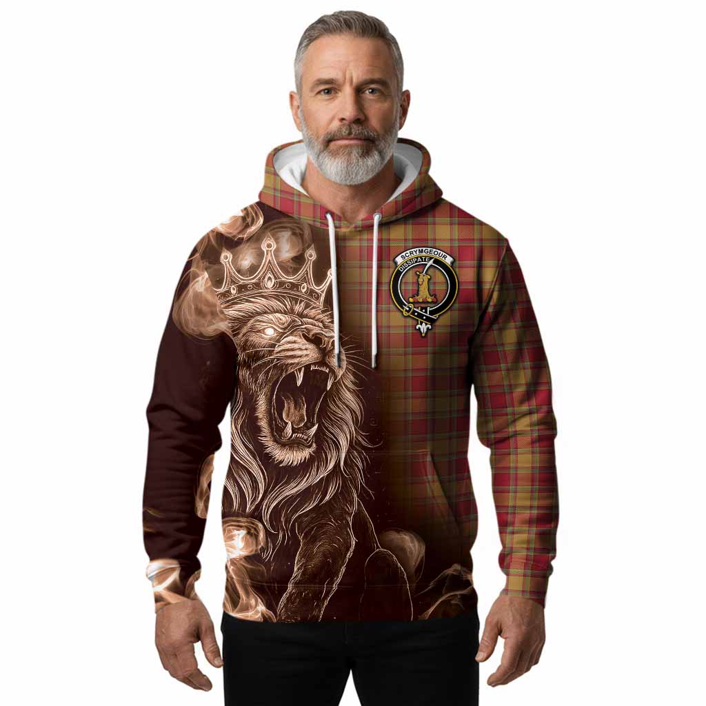 Scrymgeour Tartan Hoodie Roaring Lion Heritage