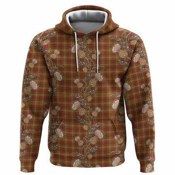 Scrymgeour Tartan Hoodie Seamless Scottish Thistle Flowers