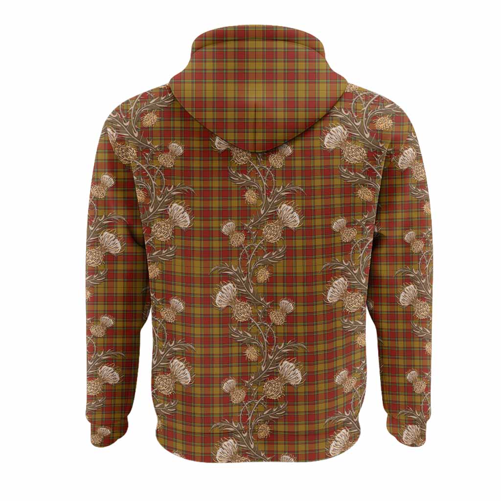 Scrymgeour Tartan Hoodie Seamless Scottish Thistle Flowers