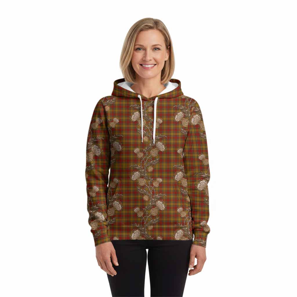 Scrymgeour Tartan Hoodie Seamless Scottish Thistle Flowers
