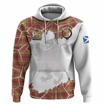 Scrymgeour Tartan Hoodie with Family Crest and Lion Rampant Grunge Style