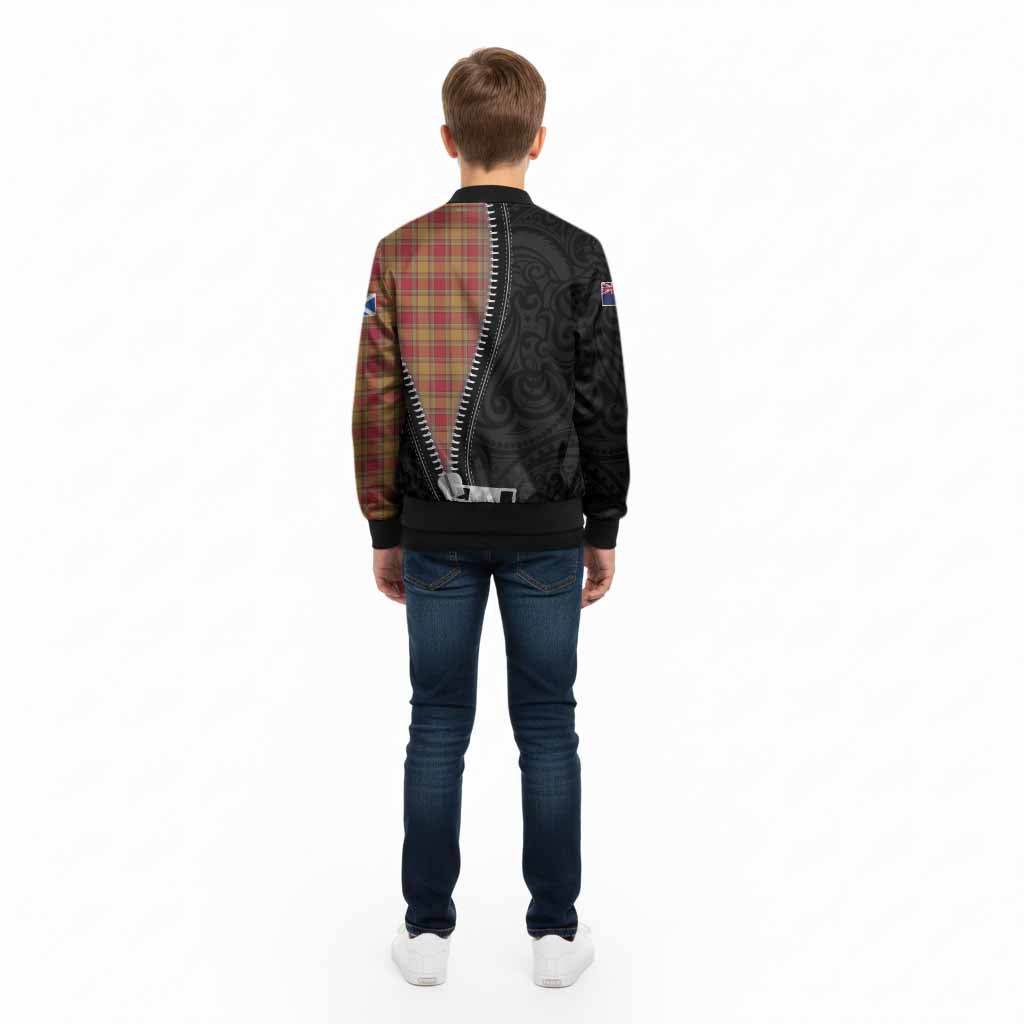 Scrymgeour Tartan Kid Bomber Jacket New Zealand Pattern Unique Zipper Stylized