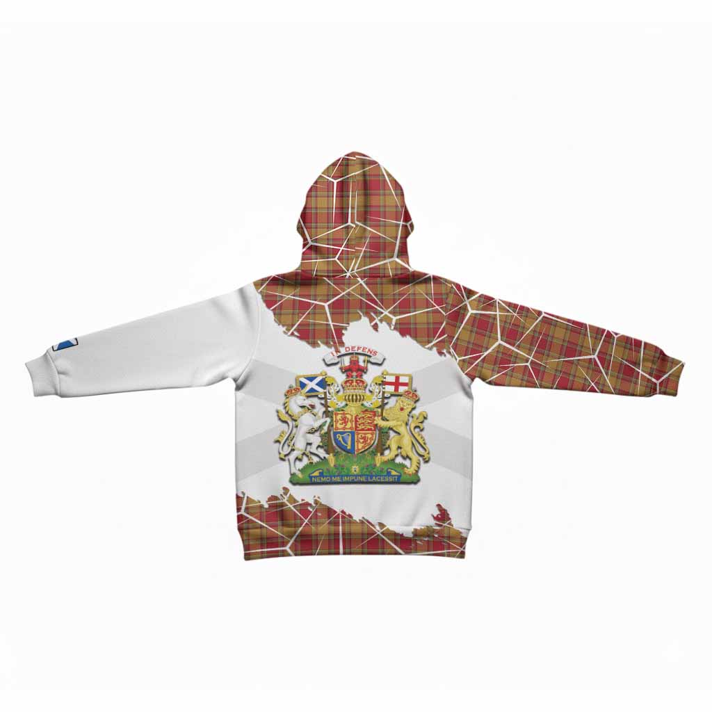 Scrymgeour Tartan Kid Hoodie with Family Crest and Lion Rampant Grunge Style