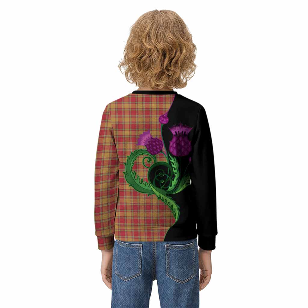 Scrymgeour Tartan Kid Knitted Sweatshirt Traditional Scottish Thistle