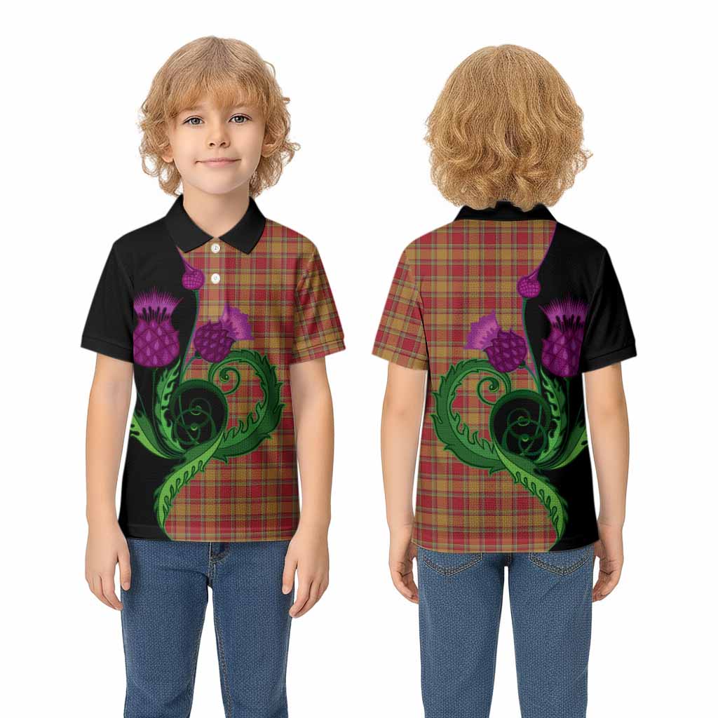 Scrymgeour Tartan Kid Polo Shirt Traditional Scottish Thistle