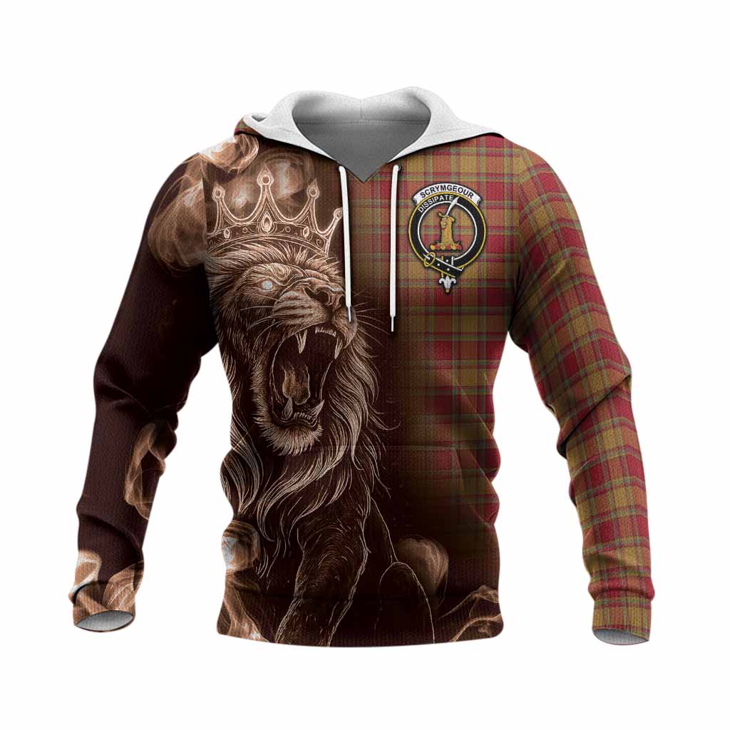 Scrymgeour Tartan Knitted Hoodie Roaring Lion Heritage
