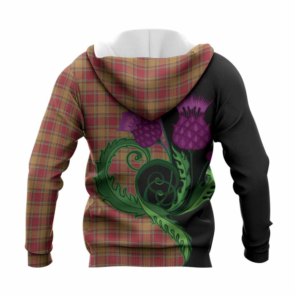 Scrymgeour Tartan Knitted Hoodie Traditional Scottish Thistle