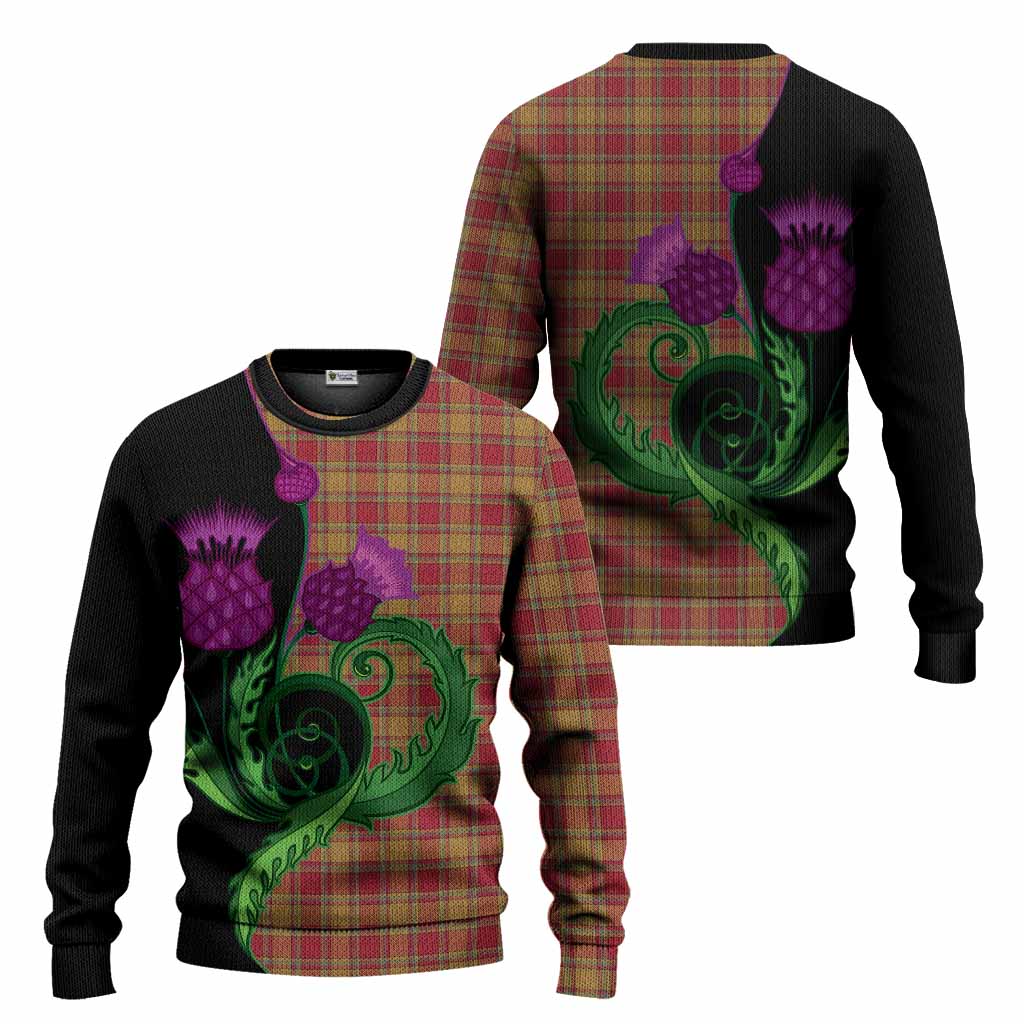 Scrymgeour Tartan Knitted Sweater Traditional Scottish Thistle