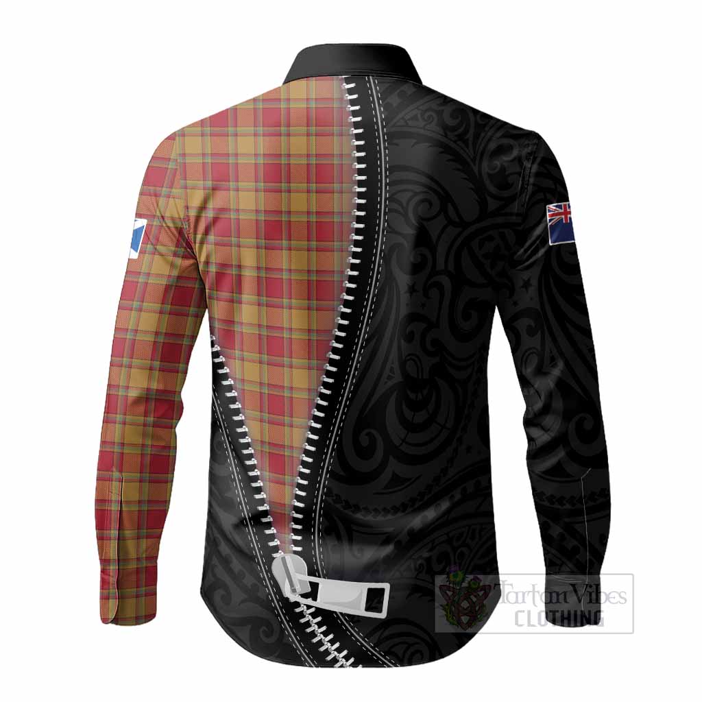 Scrymgeour Tartan Long Sleeve Button Shirts New Zealand Pattern Unique Zipper Stylized