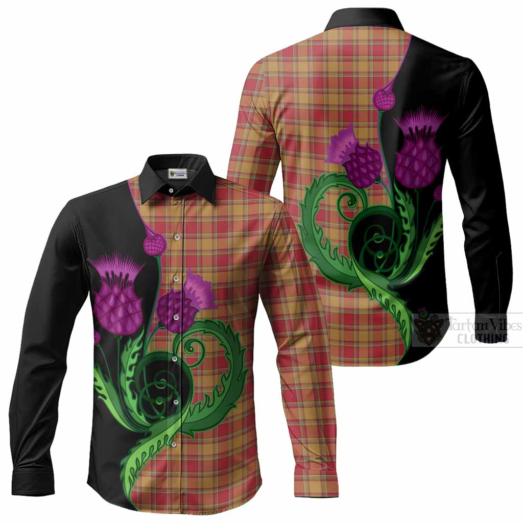 Scrymgeour Tartan Long Sleeve Button Shirts Traditional Scottish Thistle