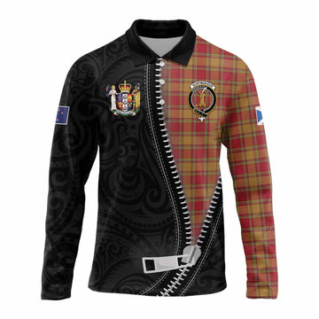 Scrymgeour Tartan Long Sleeve Polo Shirt New Zealand Pattern Unique Zipper Stylized
