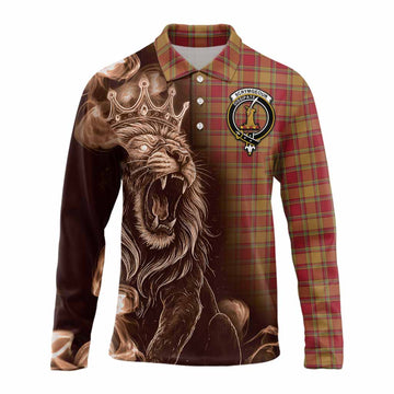 Scrymgeour Tartan Long Sleeve Polo Shirt Roaring Lion Heritage