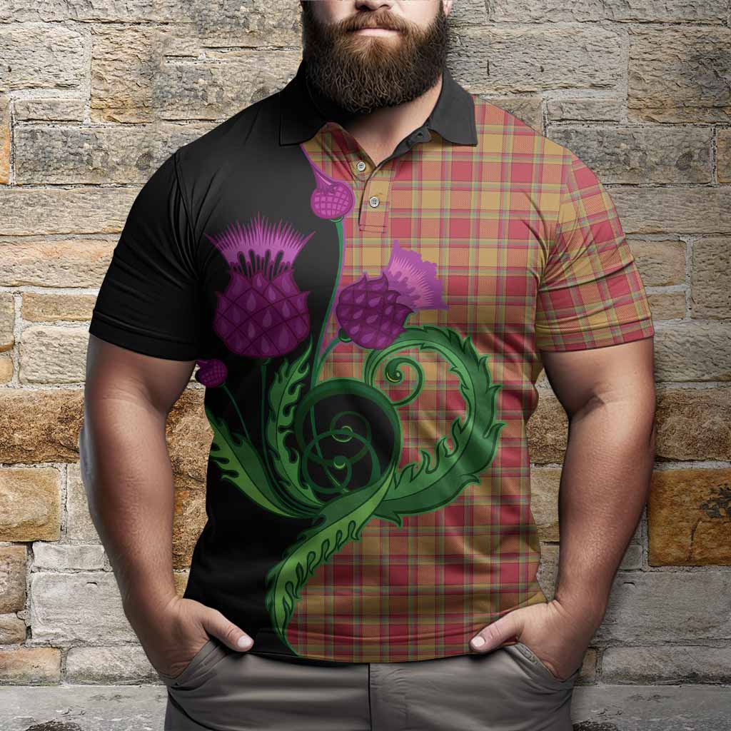 Scrymgeour Tartan Polo Shirt Traditional Scottish Thistle