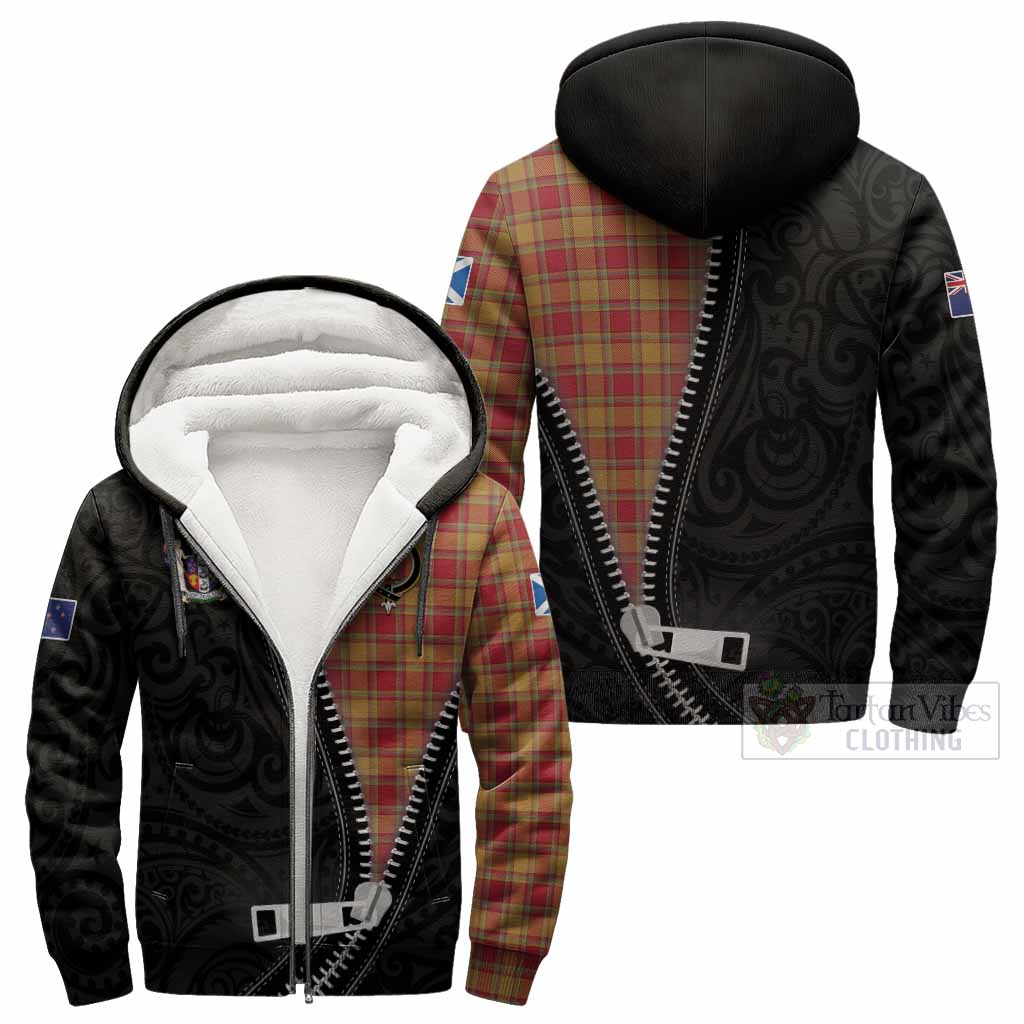 Scrymgeour Tartan Sherpa Hoodie New Zealand Pattern Unique Zipper Stylized
