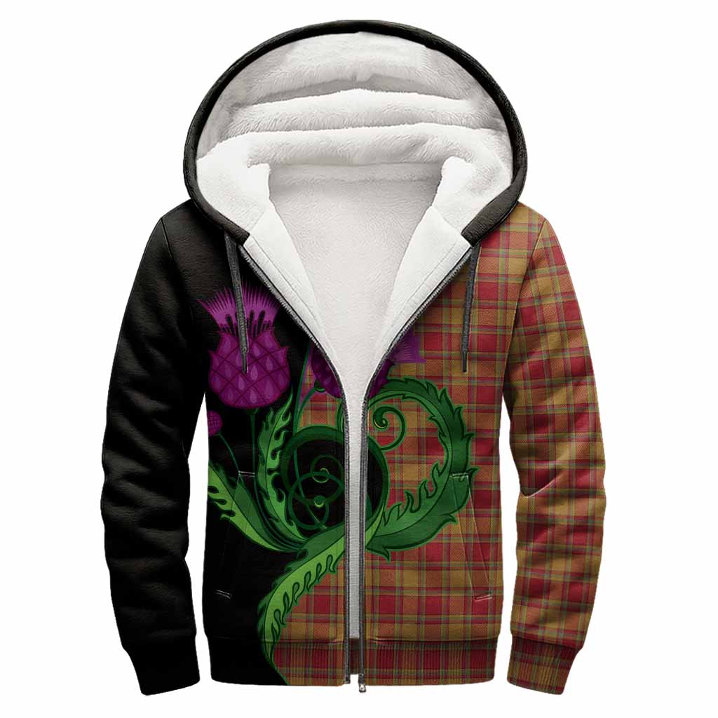 Scrymgeour Tartan Sherpa Hoodie Traditional Scottish Thistle