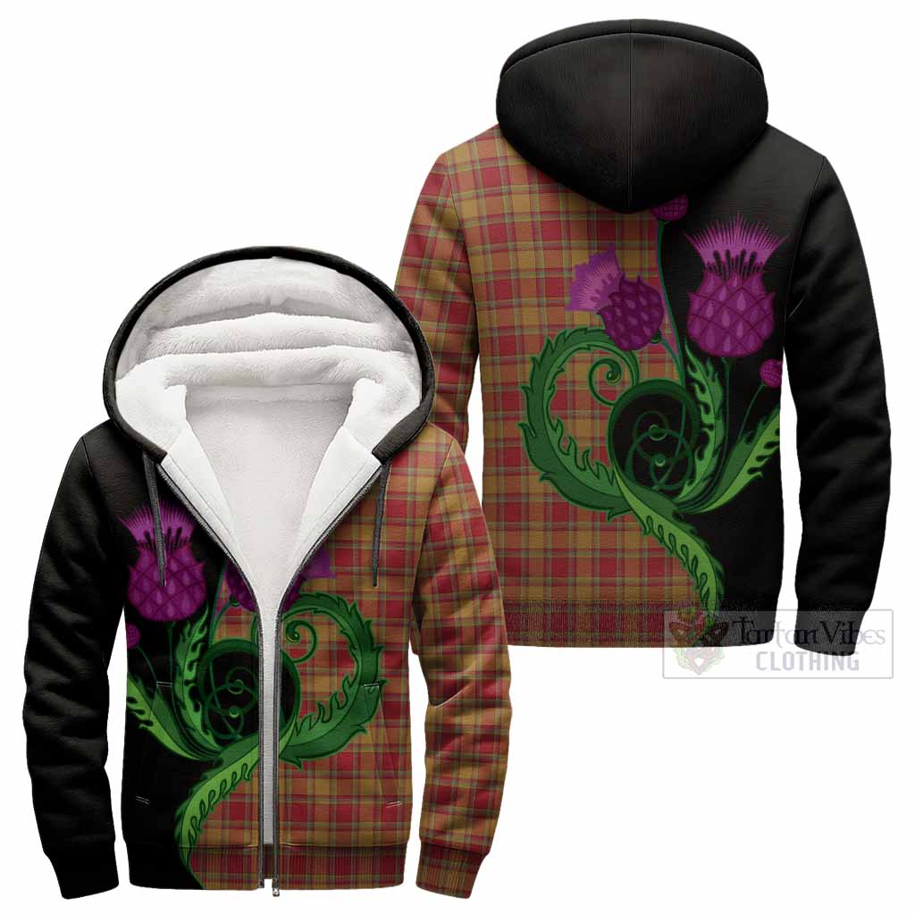Scrymgeour Tartan Sherpa Hoodie Traditional Scottish Thistle