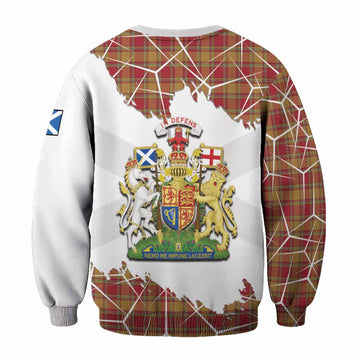 Scrymgeour Tartan Sweatshirt with Family Crest and Lion Rampant Grunge Style