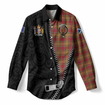 Scrymgeour Tartan Women Casual Shirt New Zealand Pattern Unique Zipper Stylized