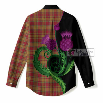 Scrymgeour Tartan Women Casual Shirt Traditional Scottish Thistle