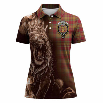 Scrymgeour Tartan Women Polo Shirt Roaring Lion Heritage