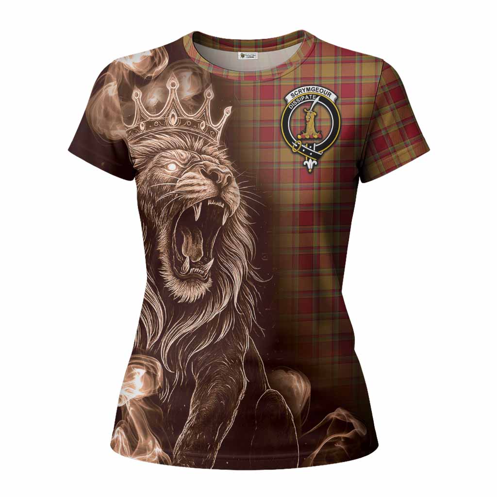 Scrymgeour Tartan Women T shirt Roaring Lion Heritage