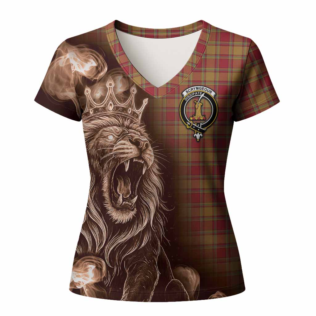 Scrymgeour Tartan Women T shirt Roaring Lion Heritage