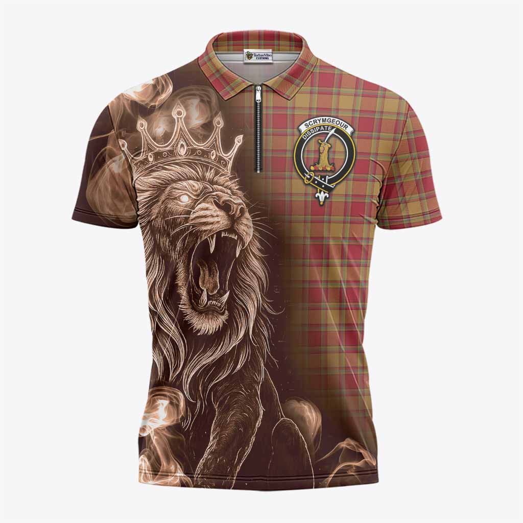 Scrymgeour Tartan Zipper Polo Shirt Roaring Lion Heritage