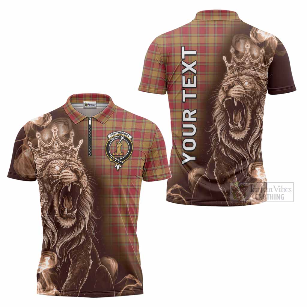 Scrymgeour Tartan Zipper Polo Shirt Roaring Lion Heritage