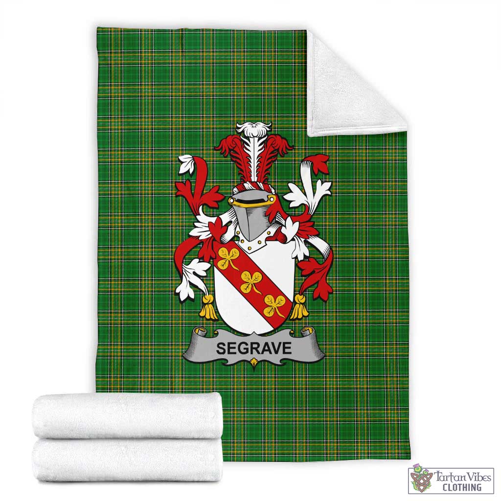 Segrave Irish Clan Tartan Blanket with Coat of Arms X-Large 59 x 79 inches 150 x 200 cm - Tartan Vibes Clothing